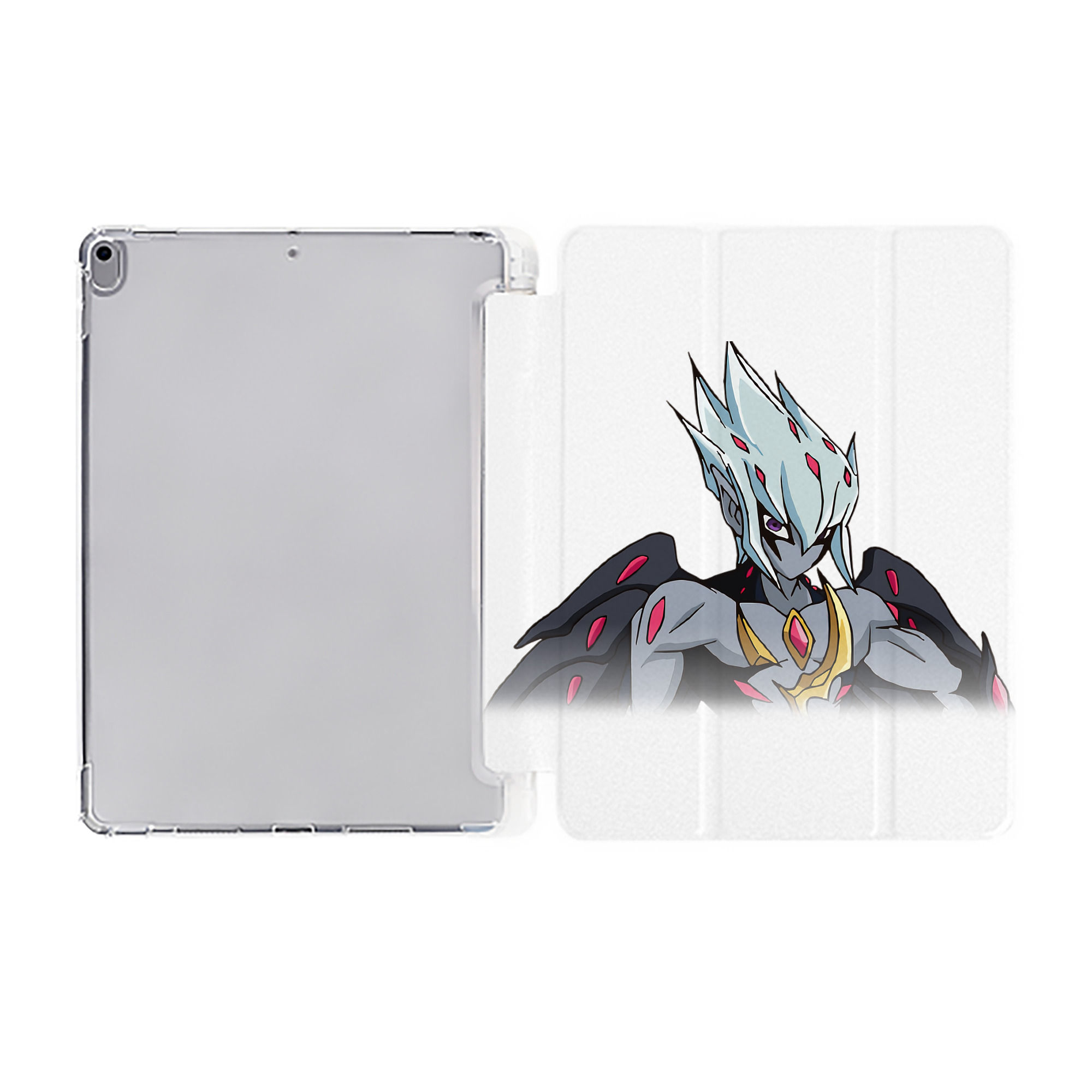 （画像用） 遊☆戯☆王 Yu-Gi-Oh! IPad ケース ペン収納付き 三つ折りスタンド PUレザー×シリコン 対応機種9.5/10.5/10.9インチ